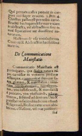 De Communicatione Maiestatis.