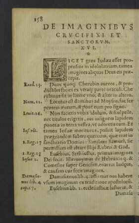 De imaginibus crucifixi et sanctorum XVI.