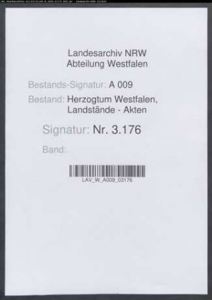 Akten der kurkölnischen Regierung betr. den Landtag 1801