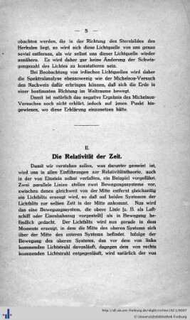 II. Die Relativität der Zeit.
