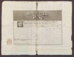 Studienzeugnisse des Grafen Clemens Joseph von Manderscheid-Blankenheim aus Rom.