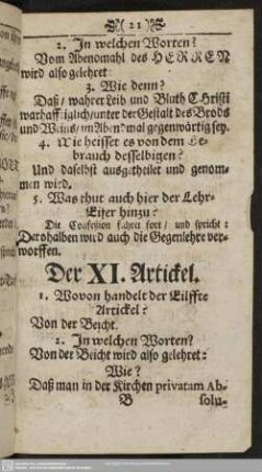 Der XI. Artickel