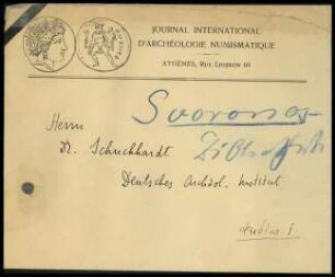 Journal International d'Archéologie Numismatique an W.H. Schuchhardt
