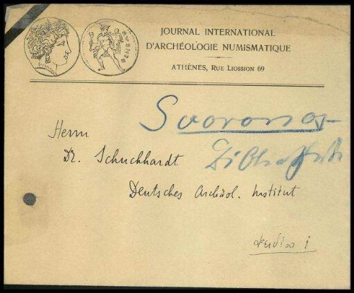 Journal International d'Archéologie Numismatique an W.H. Schuchhardt