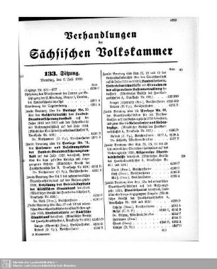 133. Sitzung