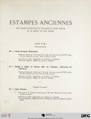 Estampes anciennes (Nr. 60-313) mit Planche IX-XLI