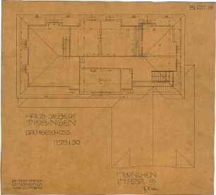 Fischer, Theodor; Tübingen; Haus Siebeck - Grundriss DG