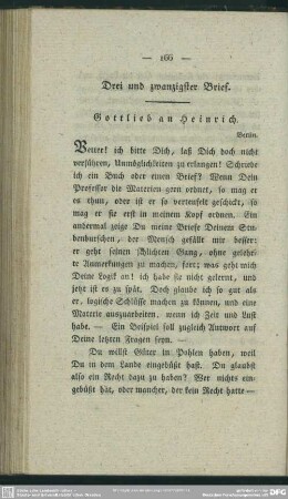 Drei und zwanzigster Brief