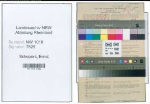Entnazifizierung Ernst Schepers , geb. 09.11.1906 (Kfz.fahrer)