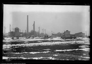 Bau Me 3 Dampfkesselhaus, Me 4 Dampfkesselhaus, Me 5 Elektrische Zentrale, Me 8 Kompressorenanlage, Me 15 Hauptwerkstätte, Me 17 Feuerschmiede, Me 35 Lagerschuppen, Me 43 Wasserturm, Blick von Südwest