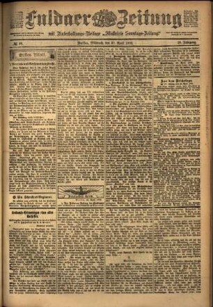Erste Ausgabe vom Mittwoch, den 30. April 1902.