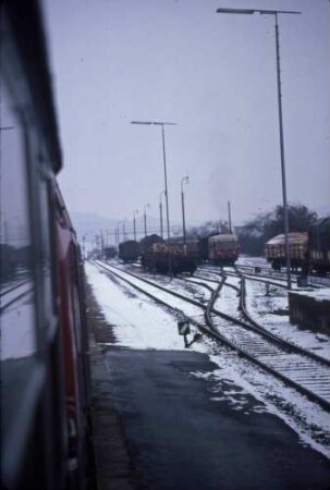 Gaildorf-West Lok Baureihe 215 Bahnsteig Gleisanlagen WEG VT