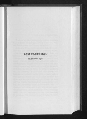 Berlin-Dresden Februar 1912