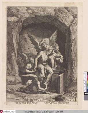 [Engel, welche den Leichnam Christi am Grabe halten]