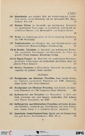 Keramik (Nr. 133-161)