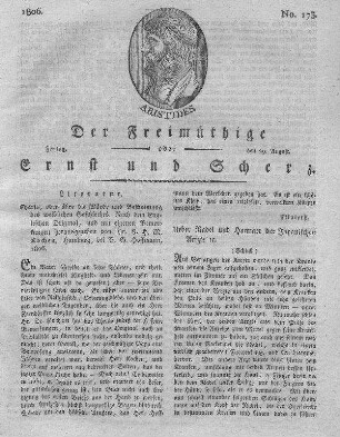 No. 173, Freitag den 29. August 1806