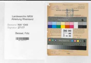 Entnazifizierung Fritz Beissel , geb. 26.06.1907 (Anwalt)