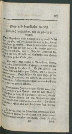 Zwey und dreyßigstes Kapitel. Federvieh aufzuziehen, und es gehörig zu warten