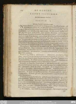 Sectio I. Utrùm Ordo sit Sacramentum.