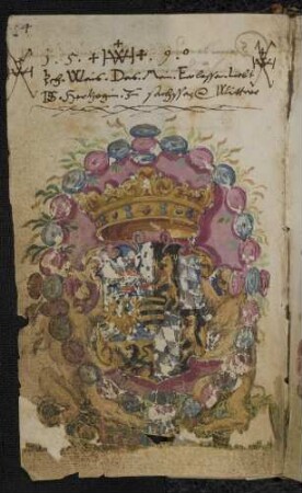 Wappen: Herzogin Dorothea Susanna von Sachsen(-Weimar; geb. Pfalzgräfin von Pfalz-Simmern), Eintrag 1590