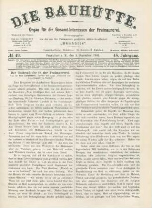 No. 49. Frankfurt a. M., den 9. Dezember 1905. 48. Jahrgang.