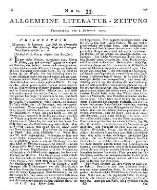 Weiller, K. von: Der Geist der allerneuesten Philosophie der Hnn. Schelling, Hegel und Kompagnie etc. (Beschluß der in der vorigen Num. 32 abgebrochenen Recension)
