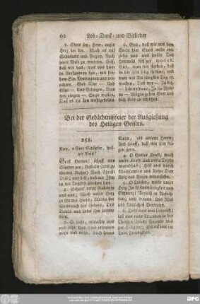 Bei der Gedächtnißfeier der Ausgießung des Heiligen Geistes.