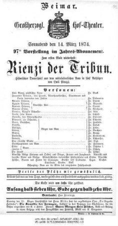 Rienzi der Tribun