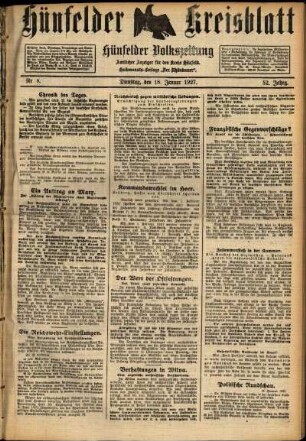 Ausgabe vom Dienstag, den 18. Januar 1927.