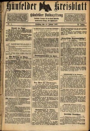 Ausgabe vom Dienstag, den 18. Januar 1927.