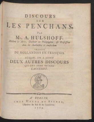 Discours Sur Les Penchans