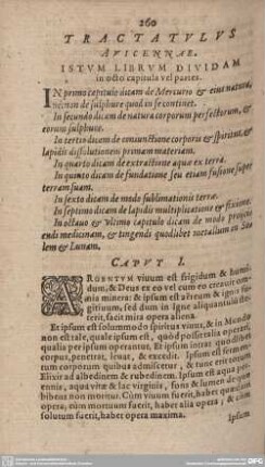 TRACTATULUS AVICENNAE. ISTUM LIBRUM DIVIDAM in octo capitula vel partes.