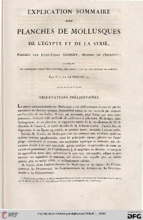 Explication sommaire des planches mollusques de l'Égypte et de la Syrie