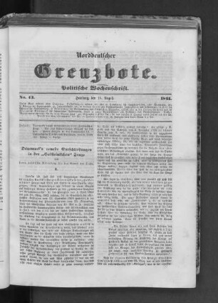 No. 13. Hamburg, den 18. August. 1861.