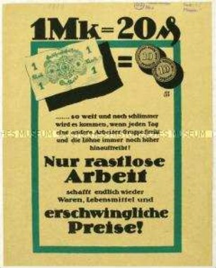 Flugblatt gegen Streiks und Aufruf zur Arbeit