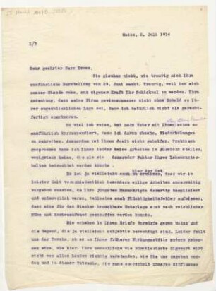 Brief an Emil Kross : 02.07.1914