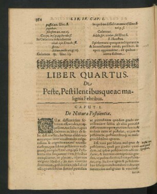 Liber Quartus. De Peste, Pestilentibusquae ac malignis Febribus.