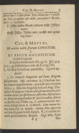 Cap. II. Mattaei. Ob oculos nobis statuit Christum ...