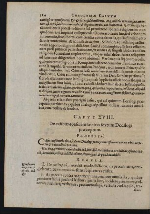 Capvt XVIII. De casibus conscientiae circa sextum Decalogi praeceptum.
