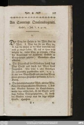 Am Sonntage Quasimodogeniti. Epistel, 1 Joh. V. v. 4 - 10.