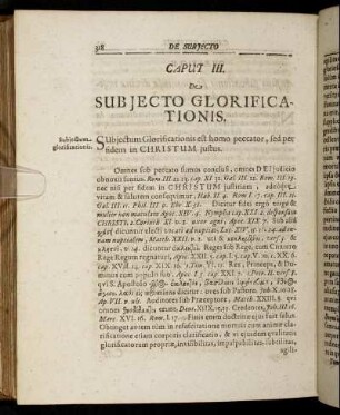 Caput III. De Subjecto Glorificationis.