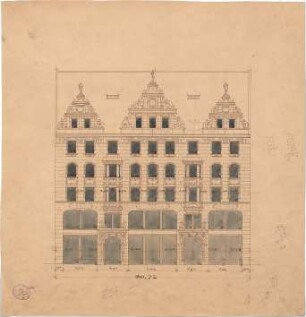 Pfann, Paul; Nürnberg, Königstr. 33-37; Wohn- und Geschäftshaus L. Ostermayr - Aufriss