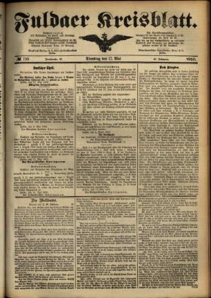 Ausgabe vom Dienstag, den 17. Mai 1910.