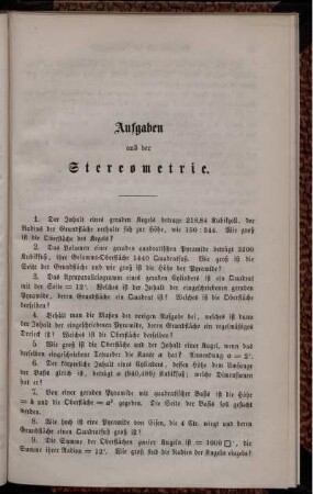 Aufgaben aus der Stereometrie.