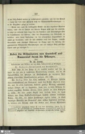 Ueber die Assimiliation von Harnstoff und Ammoniak durch die Pflanzen : II.