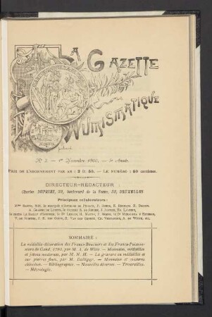 N° 2. — 1er November 1900. — 5e Année