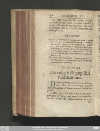 Tit. VI. (VI. 26.) De vulgari & pupillari substitutione.