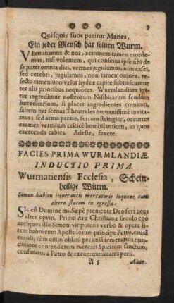 Facies Prima Wurmlandiae. Inductio Prima. Wurmatiensis Ecclesia, Scheinheilige Würm.