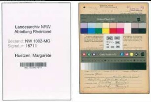 Entnazifizierung Margarete Huetzen , geb. 11.10.1902 ()