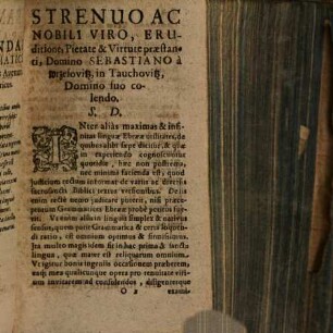 Diqdûq lĕšôn haq-qōdeš, Pars Secunda. Continens observationes necessarias de omnibus partibus orationis